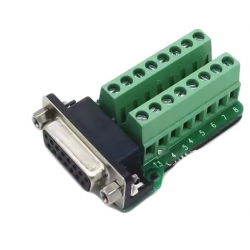 DB15 hun (2-rækker) break out board med 15 + stel