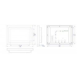 10.1" vandtætIP66  og vandalsikker skærm i rustfrit stål, Full IP66/IP69K, VGA og HDMI - DANBIT