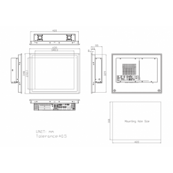 17" Panel PC 12vdc,24Vdc med PCIes udvidelse, CPU Celeron i3, i5, i7 Windows IoT, PCAB, Sollys, High nits