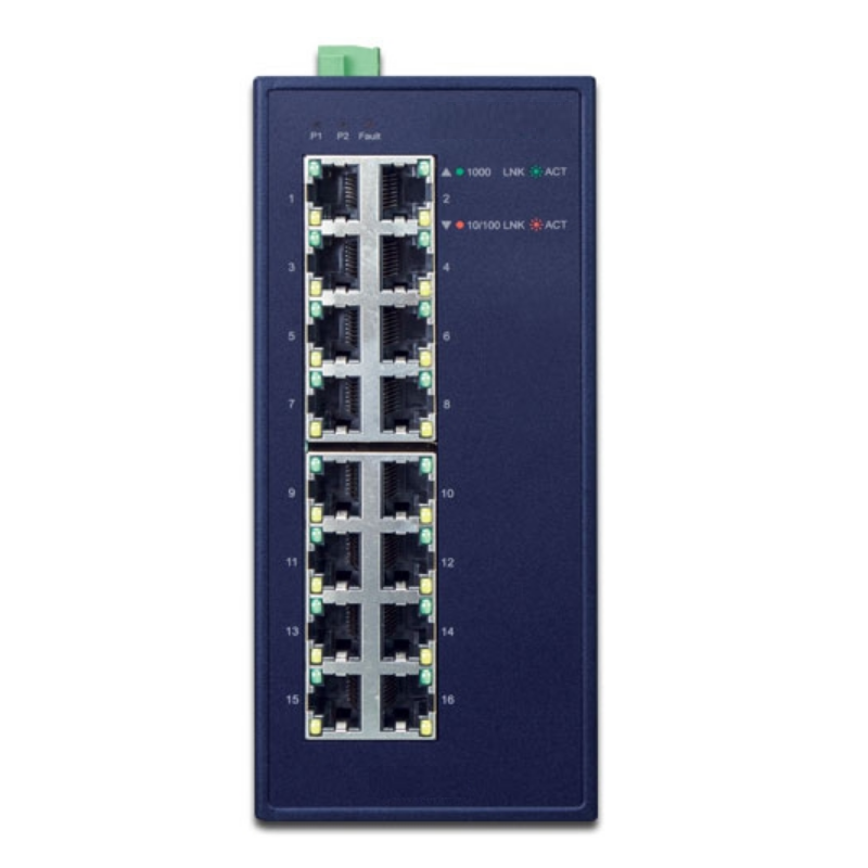 Robust 16-Port Industrial Gigabit Ethernet Switch for Harsh Environments
