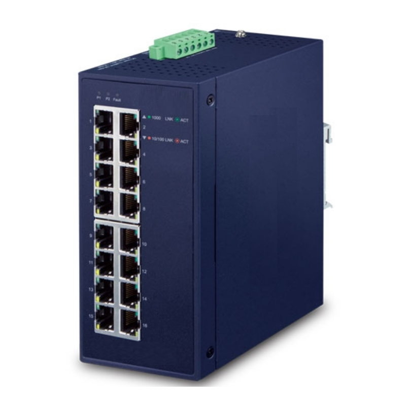 Robust 16-ports industriel Gigabit Ethernet-switch til barske miljøer