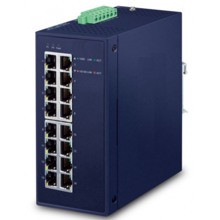Robust 16-ports industriel Gigabit Ethernet-switch til barske miljøer