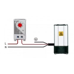 24V dc varmeelement med blæser DIN beslag