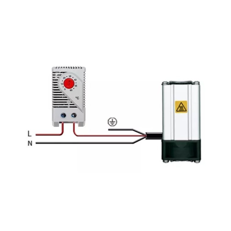 24V dc varmeelement med blæser DIN beslag