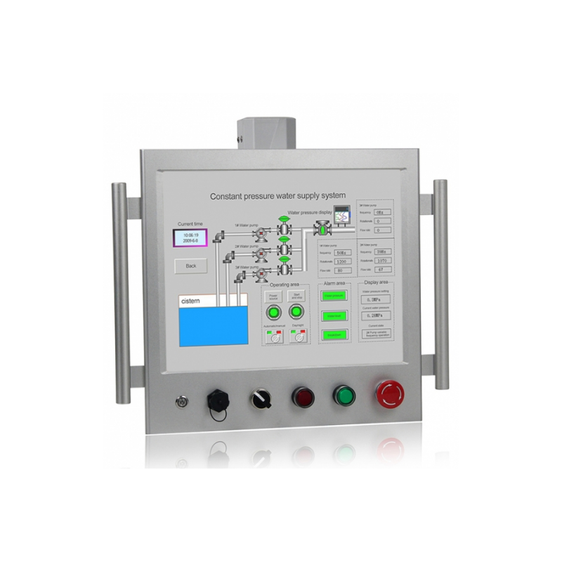 Robust 17" HMI, Panel-PC med berøringsskærm IP65 med betjeningsknapper og strømafbryder på fronten