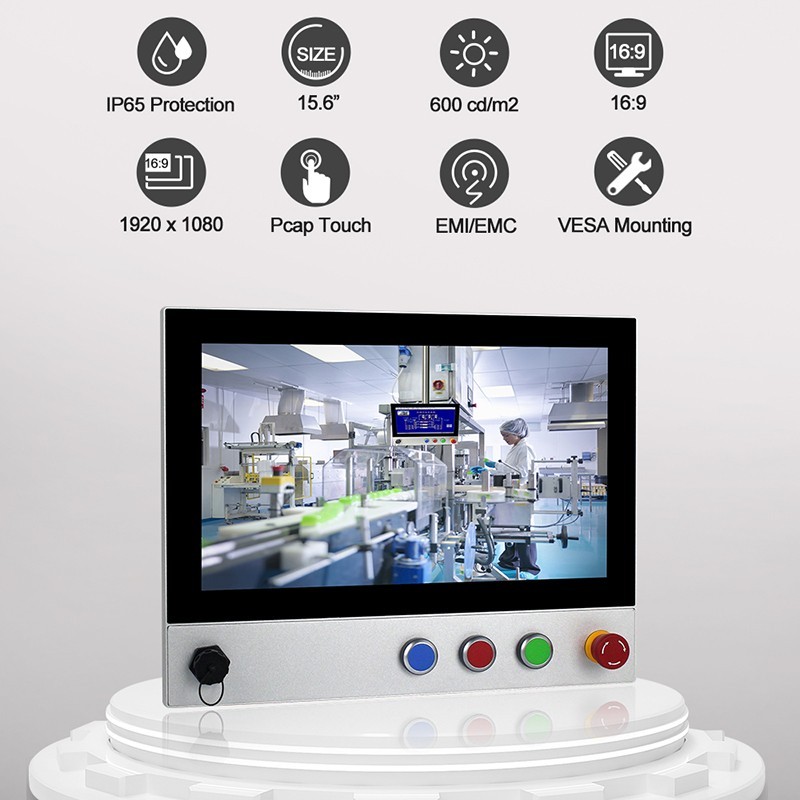 Højtydende Panel-PC med 15,6" touch skærm IP65 full, Intel 8th Gen i3-8145U, 2.1GHz