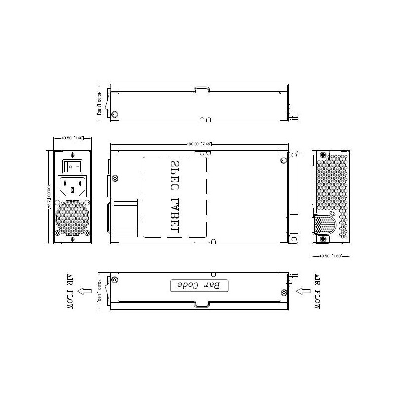 300 1 Unit spændingsforsyning ATX 300Watt 1u kabinet industri PC