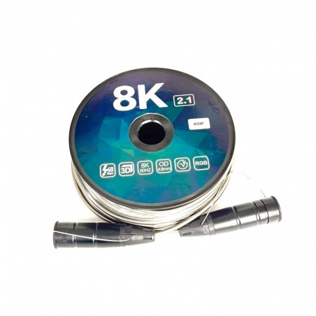 HDMI 2.1 kabel af vandtæt pansret fiber 50 meter AOX vandalproff