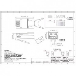 Netværkssrik RJ45 stik med gennemgang cat.8 7 6a skærmet STP Guld belagt Kvalitet