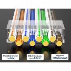 Netværkssrik RJ45 stik med gennemgang cat.8 7 6a skærmet STP Guld belagt Kvalitet