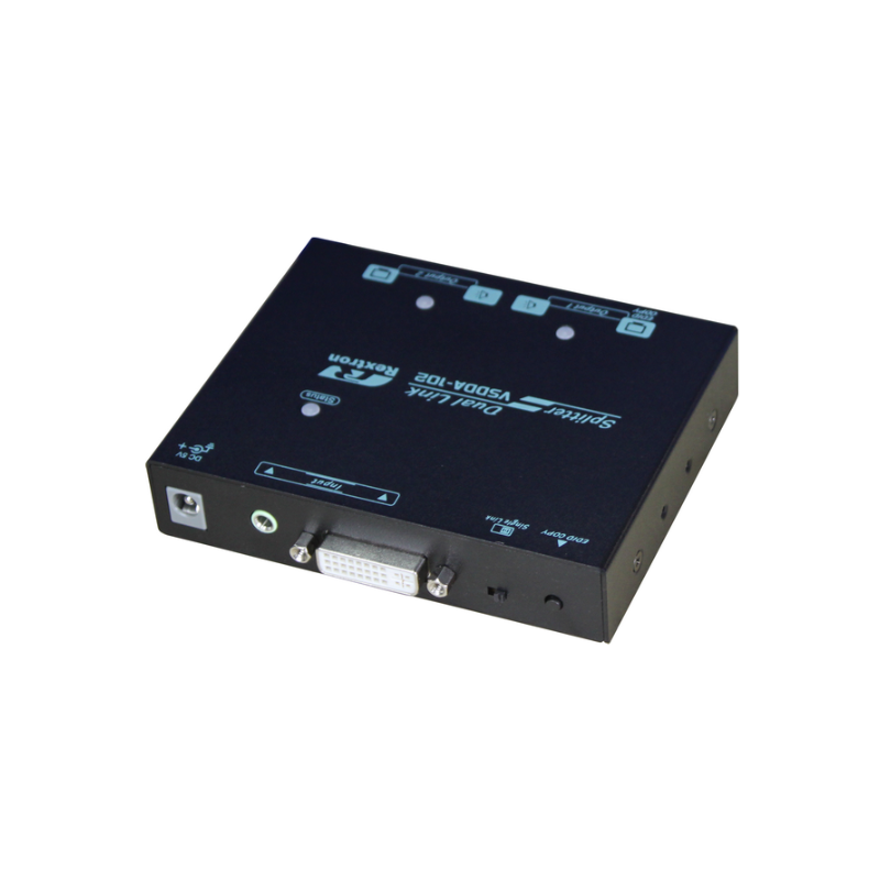 DVI-D Dual Link-splitter med lyd. 2560 x 1600, EDID kopi.