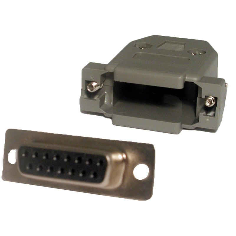 Løst DB15 hunstik med kappeforLøse stik med kappe