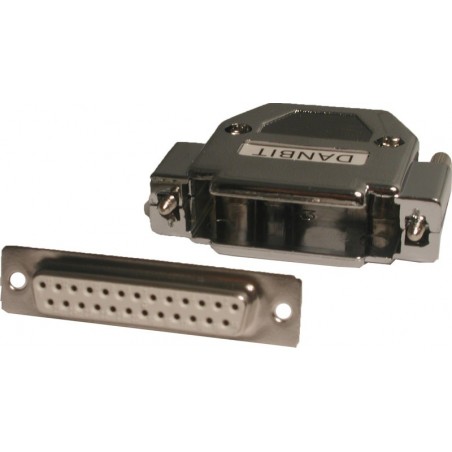 DB25 hun-stik med kappe, loddeterminaler