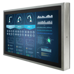 watterproff Steel 22" TFT-skærm høj 1000nits til fødevare-, farmaceutiske, kemiske industrier IP66/69K