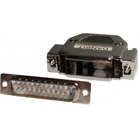 DB25 han-stik med kappe, loddeterminaler