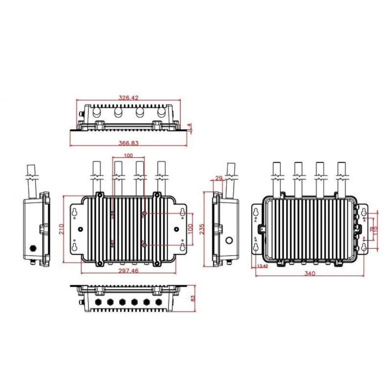 Vandtæt IP65/67 blæserløs indbygget PC, 12/24/36Vdc, Wifi, LTE VESA