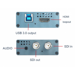 SDI til USB Capture Card med HDMI/Audio/SDI Loopout - 1920x1080 (1080p)60FPS - OBS Player Support