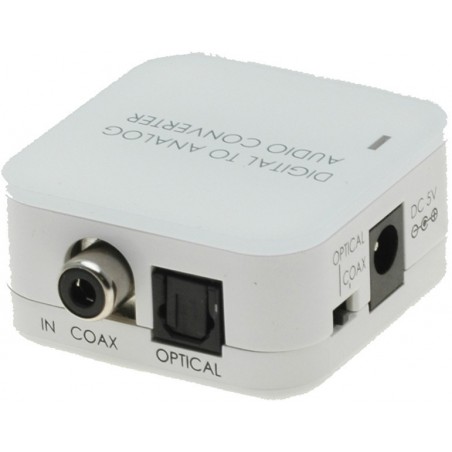 Toslink optisk fiber konverter - Til analog lyd (2 x RCA)