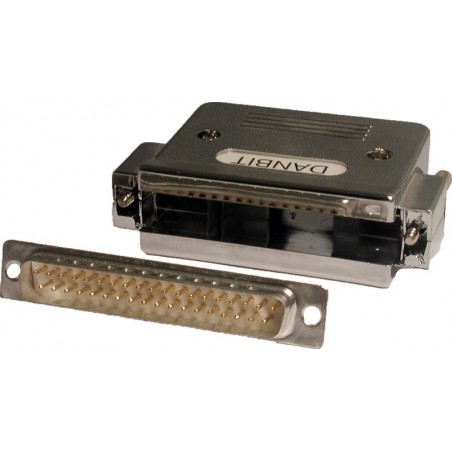 DB37 han-stik med kappe, loddeterminaler