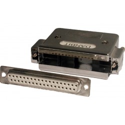 DB37 female connector with cap, solder terminals