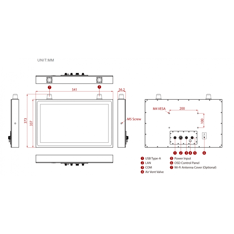 21.5"/22" panel PC i5 1000nits, 1500nits, Full IP 65/66/67K, PCAP touch, SUS 316/ ASIS 316 Rustfrit stål alle sider