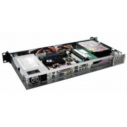 1U 19" Rackmonteret chassis MINI-ATX ½ dybde SORT
