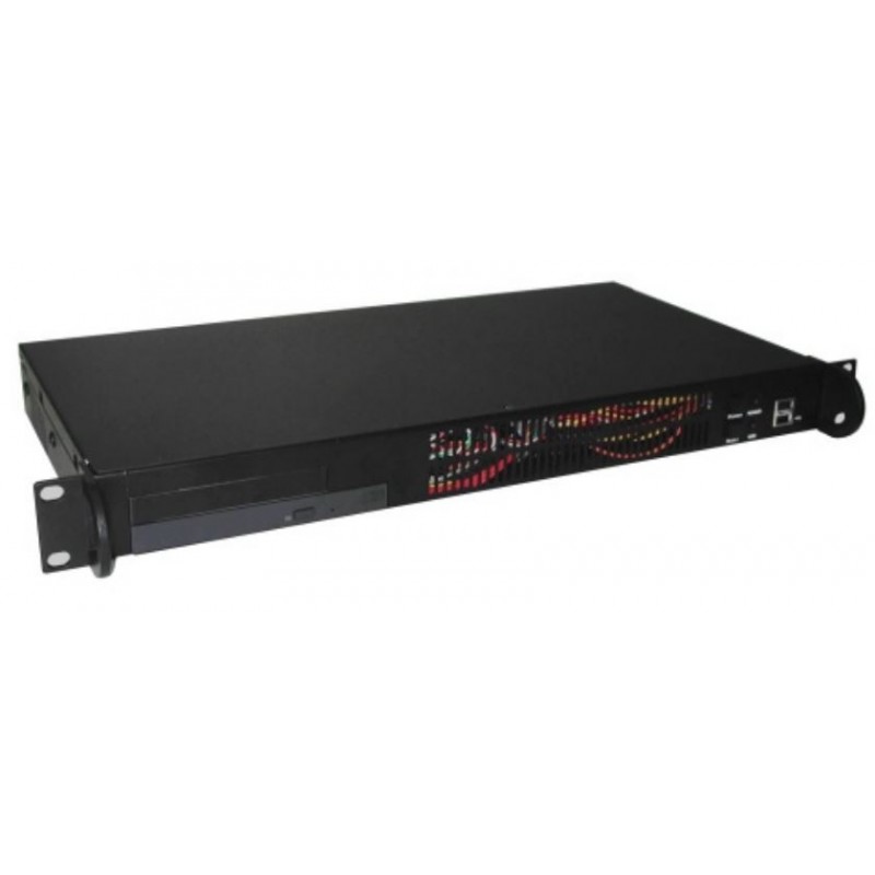 1U 19" Rackmonteret chassis MINI-ATX ½ dybde SORT