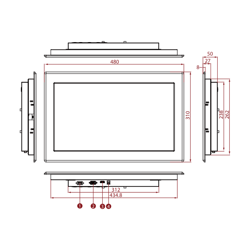 18,5" IP65-skærm med høj lysstyrke - MON18.5-1000NITS Oversigt