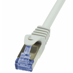 40m, Patch kabel kobber, Cat.6A, S/FTP, grå