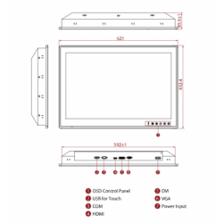 DNVGL Marine approved Monitor 26" 16:10 format with touch