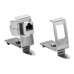RJ45 DIN adapter til 1xRJ45 Keystone module metal