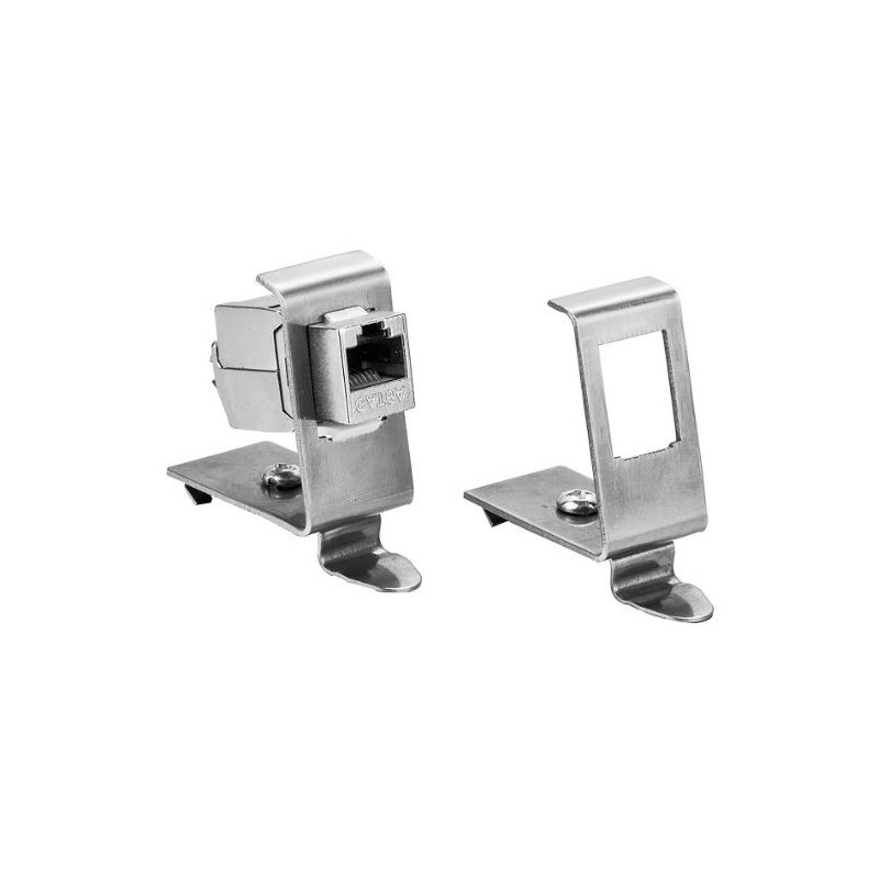 RJ45 DIN adapter til 1xRJ45 Keystone module metal