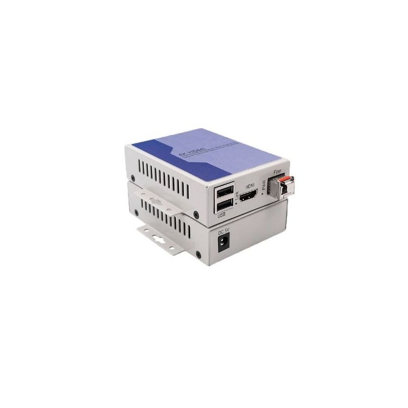 4K HDMI KVM, USB Extender over Single Core Fiber, Single Mode (20km) eller Multi Mode op 300m