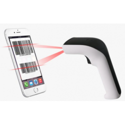 Håndholdt 1D, 2D, QR-kodescanner med Bluetooth og med bordstativ