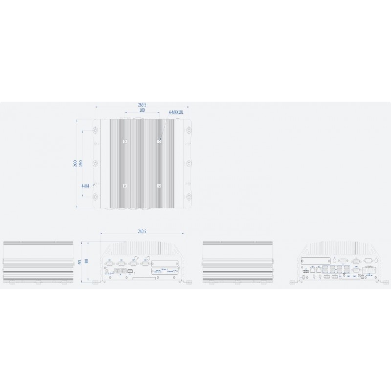 Industri PC Gen12/13, Mange USB, mange RS232/422/485, Multig grafikudgange 3xdp, 1x VGA, 3 x HDMI, PXE, 2x2.5GbE
