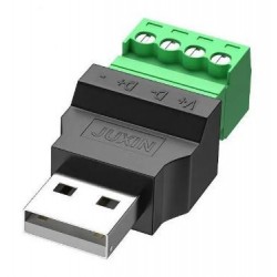 USB 2.0 Type-A han til 4-benet skrueterminalstik (afskærmet)