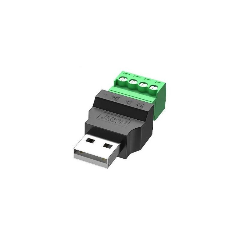 USB 2.0 Type-A han til 4-benet skrueterminalstik (afskærmet)