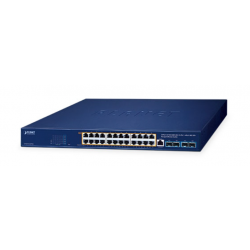 24 ports Managed Gigabit Ultra PoE switch 24 x 10/100/1000Mbit RJ45. Fiber 4 x 100/1000/2500Mbit eller 10GB SFP slot