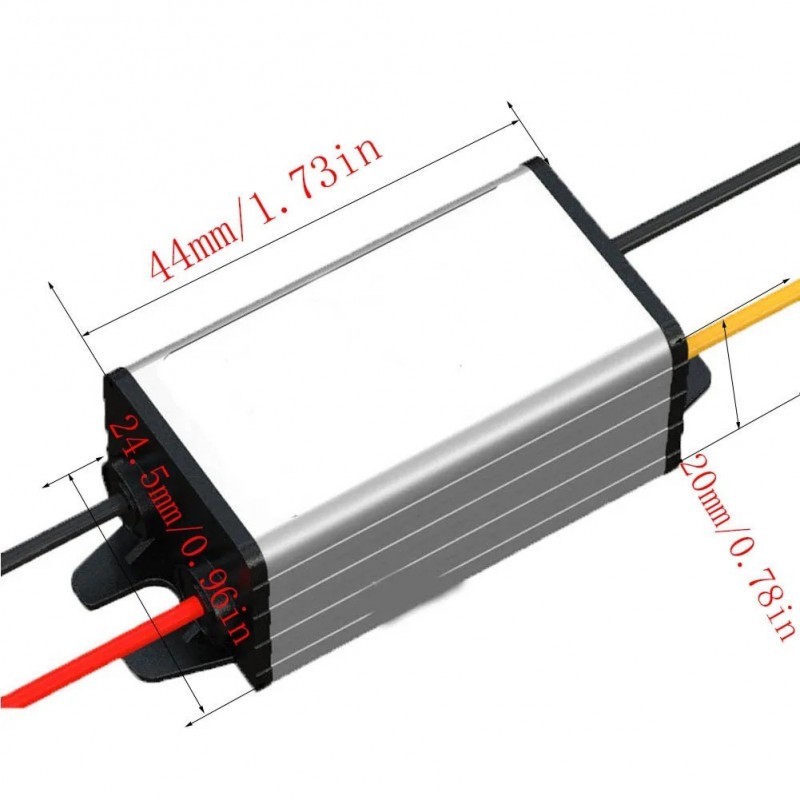12VDC/5A (60W) DC-DC strømforsyning fra 24VDC - Step-Down