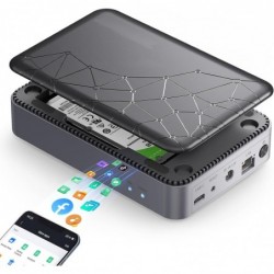 2.5 SATA SSD/HDD-kabinet med NAS-funktion - 8TB kapacitet, USB3.2Gen1 Type-C, RJ45 1Gbps, SATA3.0 6Gbps