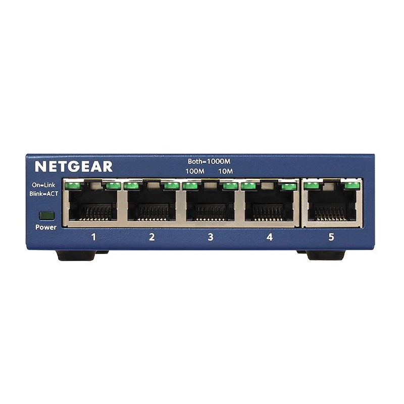 5-Port Gigabit Ethernet-switch - 10 Gbps båndbredde og QoS-understøttelse