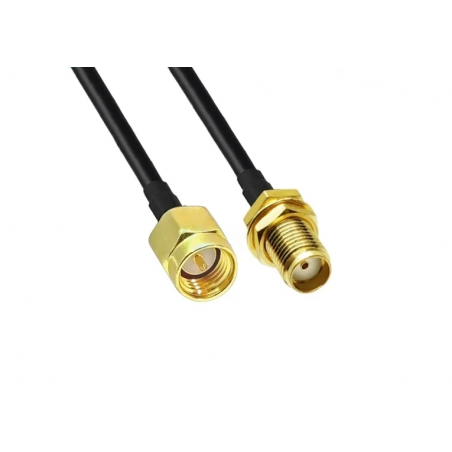 SMA han til SMA hun, 50 ohm, GSM / LTE antenne sort, 20cm
