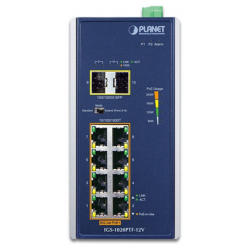 8 + 2 port Ikke-managed Industri switch, 8 x RJ45 Gigabit, 2 x 100/1000 Mbit SFP slot, PoE+