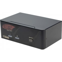 2-ports KVM switch - PC omskifter til fælles tastatur med 2 skærme