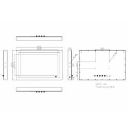 Vandtæt 24" Panel PC IP66/IP67K touch, P-CAP, Projected Capacative CPU I3/i5 Vesa Youke RS232/422/485, USB 4G, 5G