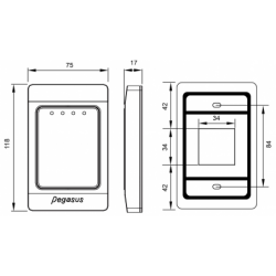 Dual Band RFID læser 125kHz, 13,56MHz, NFC, EM400x, Mifare og Desfire