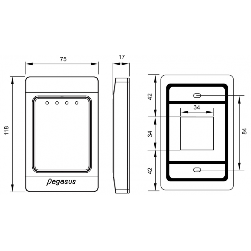 Dual Band RFID læser 125kHz, 13,56MHz, NFC, EM400x, Mifare og Desfire