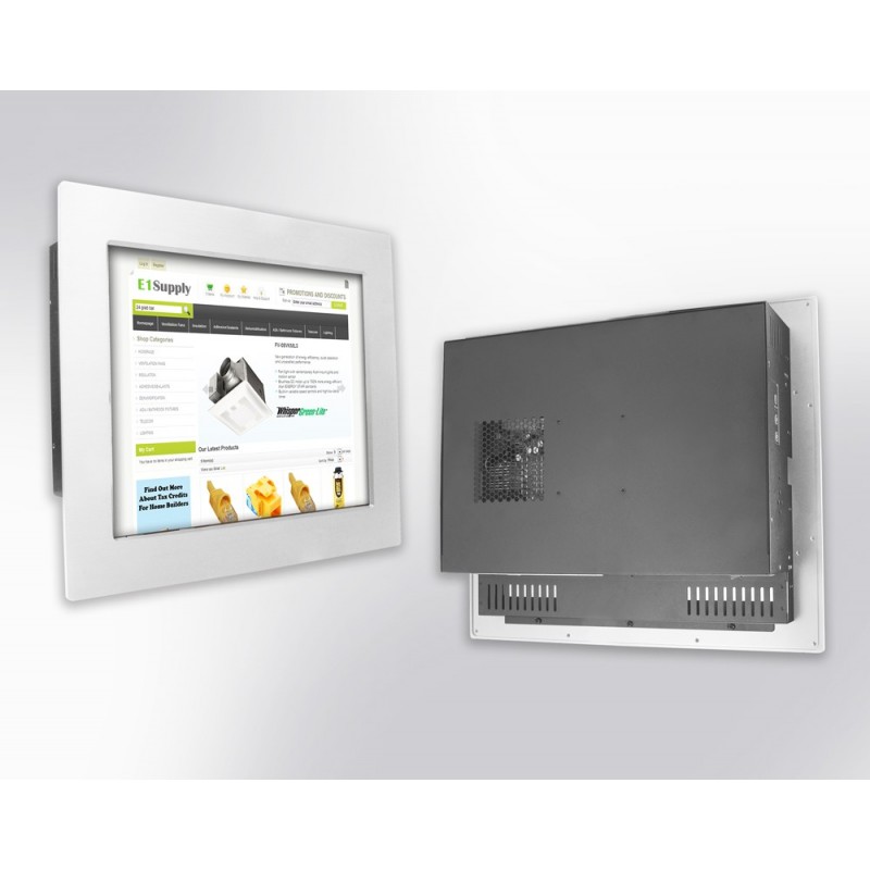 17" TFT-skærm, Vesa, Win 2000 touch, XP, VR-knap, Antivandal, læsbar i sollys, 24Vdc, 48Vdc, Lys/bevægelse