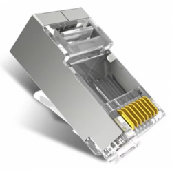 RJ45 cat.6 stik skærmet/STP enkel montage AWG 23 til 26, gennemgangs stik industri