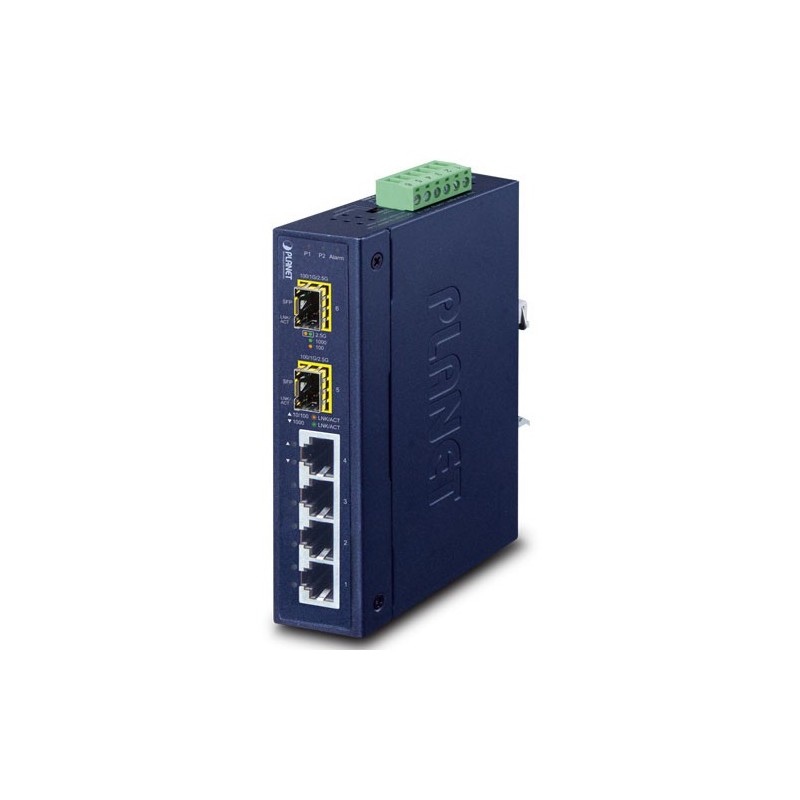 6-Port Gigabit Switch med RJ45 & SFP-porte
